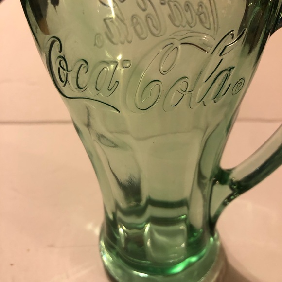 Vintage Dining Libbey Coca-Cola 14.5 Oz Genuine Green Glass Mug Vintage Handle - Picture 6 of 8